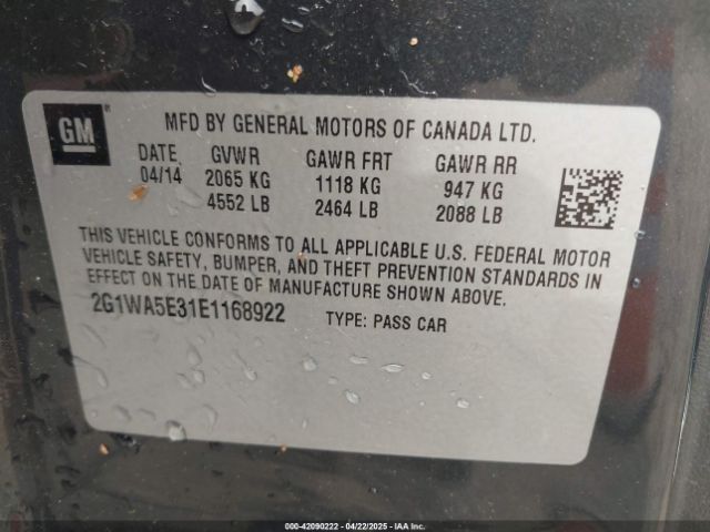 2G1WA5E31E1168922 Chevrolet Impala Limited Ls