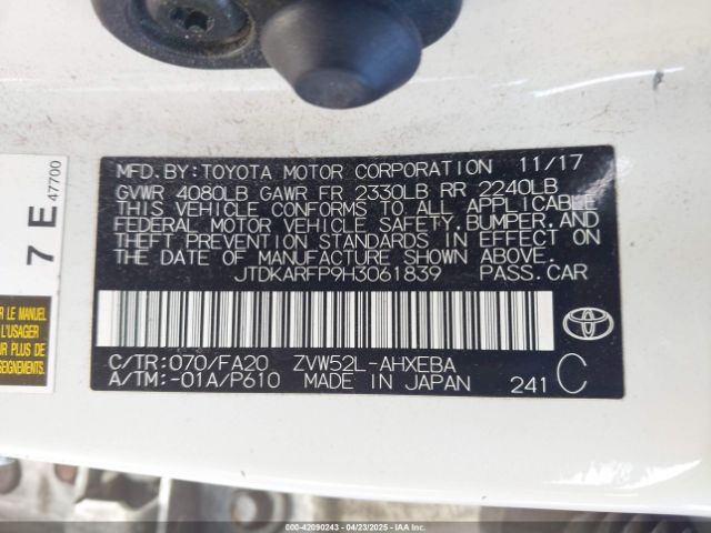 JTDKARFP9H3061839 Toyota Prius Prime Plus