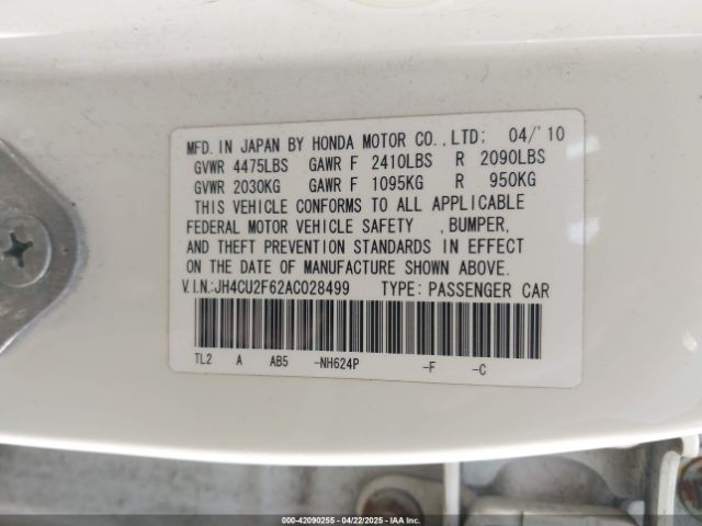 2010 ACURA TSX JH4CU2F62AC028499 Photo 8