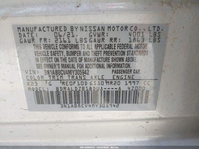 3N1AB8CV4MY305942 Nissan Sentra Sv Xtronic Cvt