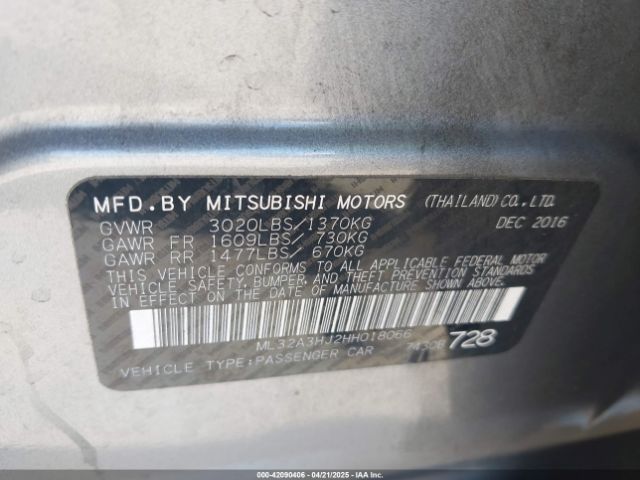 2017 MITSUBISHI MIRAGE ML32A3HJ2HH018066 Photo 8