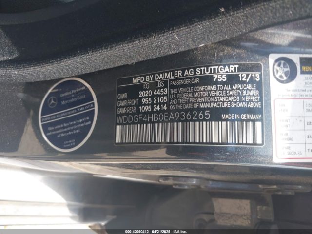 WDDGF4HB0EA936265 Mercedes-Benz C-class C 250 Sport/luxury