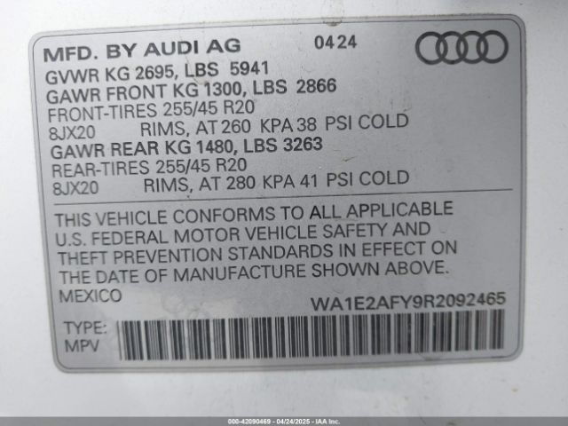 WA1E2AFY9R2092465 Audi 55 tfsi