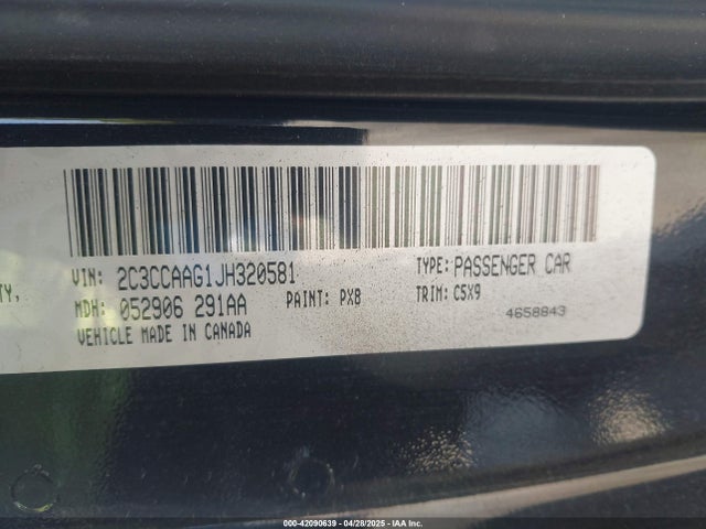 Aukcja sprzedaży 2018 Chrysler 300 Touring, vin: 2C3CCAAG1JH320581, numer aukcji: 42090639