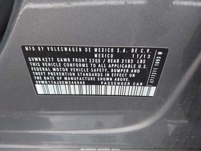 3VWD17AJ0EM246966 Volkswagen Jetta 1.8t Se