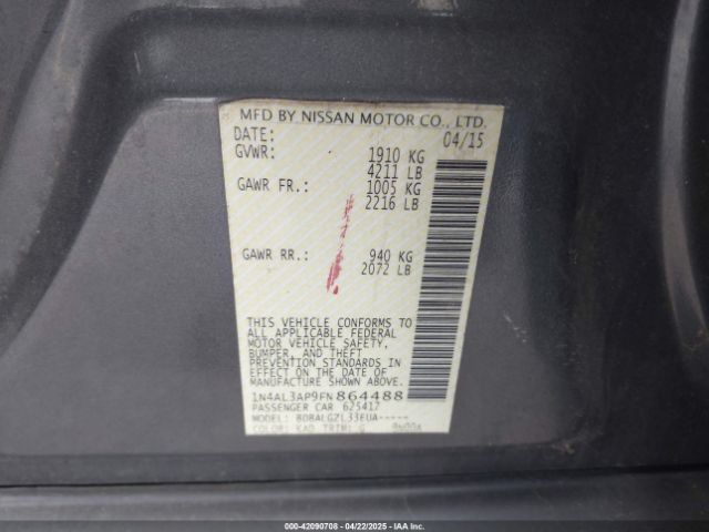 1N4AL3AP9FN864488 Nissan Altima