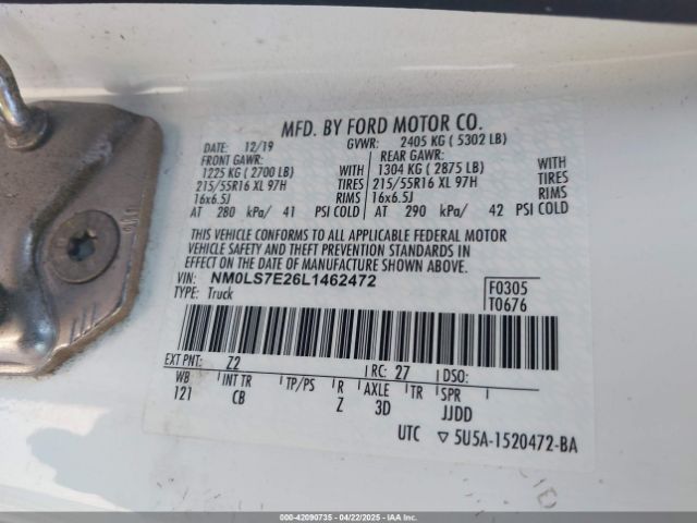 NM0LS7E26L1462472 Ford Transit Connect Xl Cargo Van