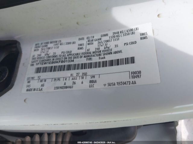 1FTEW1EB0KFB01334 Ford F-150 Xl
