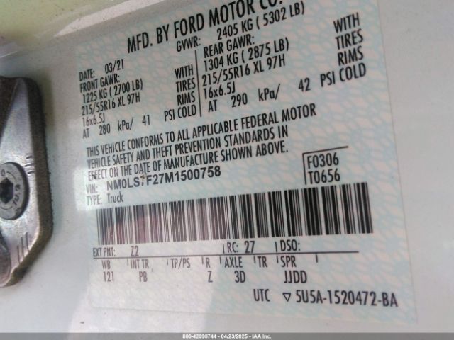 NM0LS7F27M1500758 Ford Transit Connect Xlt Cargo Van