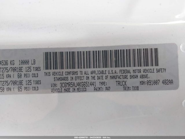 3C6MR5AJ4KG651441 RAM 2500