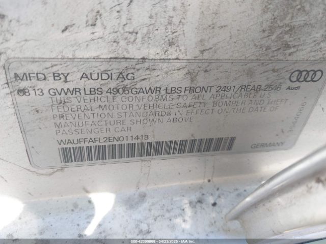 WAUFFAFL2EN011413 Audi A4 2.0t Premium