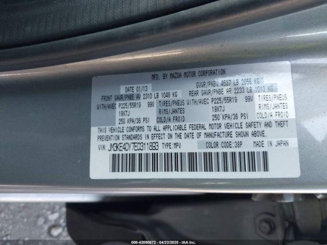 JM3KE4DY7E0311893 Mazda Cx-5 Grand Touring
