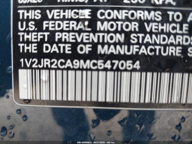 1V2JR2CA9MC547054 Volkswagen Atlas 3.6l V6 Se W/technology