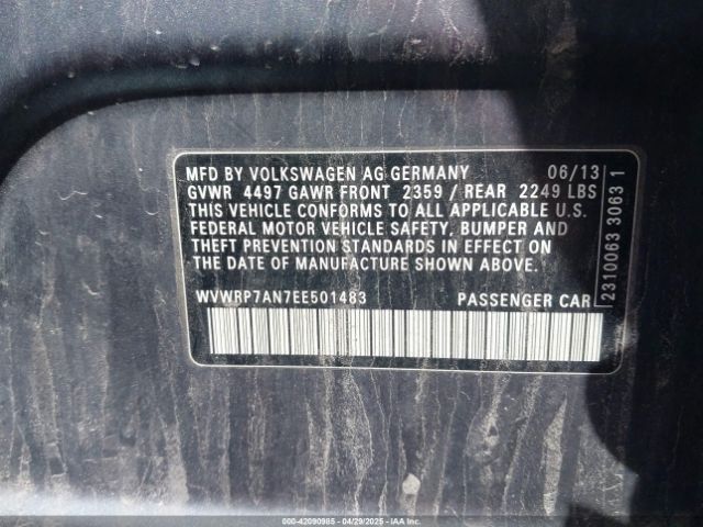 WVWRP7AN7EE501483 Volkswagen Cc 2.0t Executive