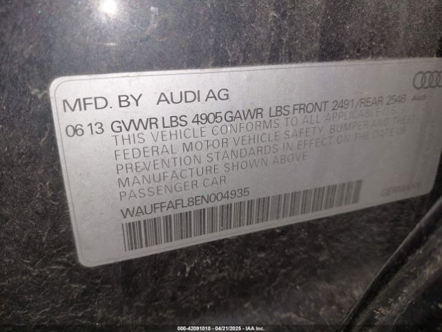 WAUFFAFL8EN004935 Audi A4 2.0t Premium