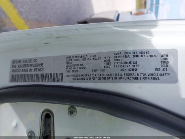 3C6UR5DL9RG338196 RAM 2500