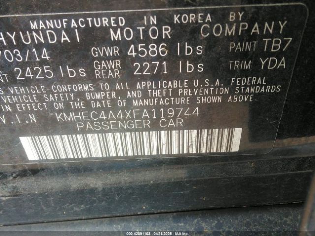 KMHEC4A4XFA119744 Hyundai Sonata Hybrid Limited