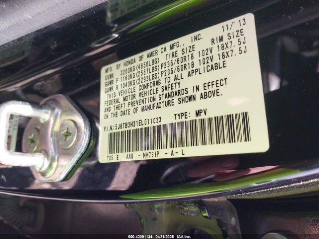 5J8TB3H31EL011023 Acura RDX