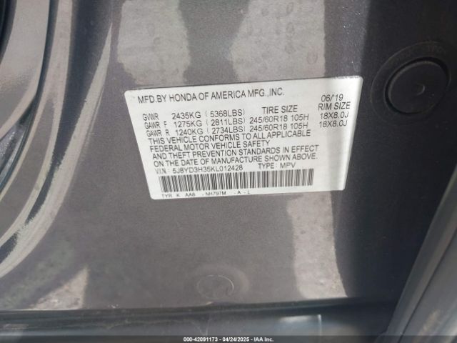 2019 ACURA MDX 5J8YD3H35KL012428 Photo 8