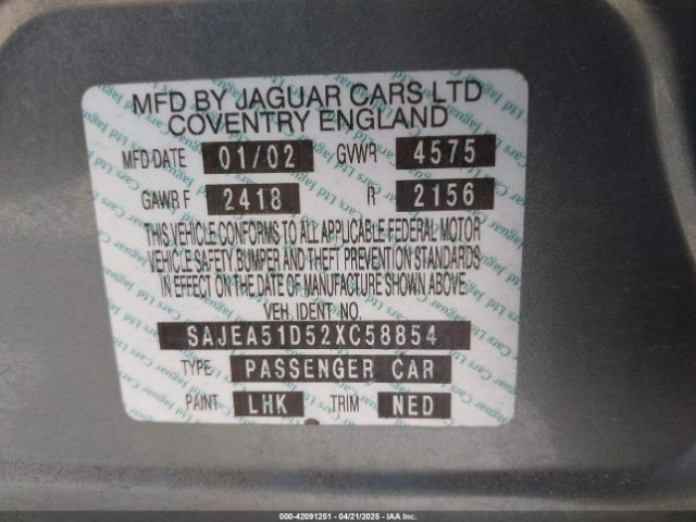 2002 JAGUAR X-TYPE SAJEA51D52XC58854 Photo 8