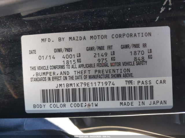JM1BM1K79E1171974 Mazda Mazda3 I Sport