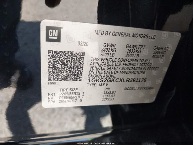 1GKS2GKCXLR291176 GMC Yukon Xl 4wd Slt