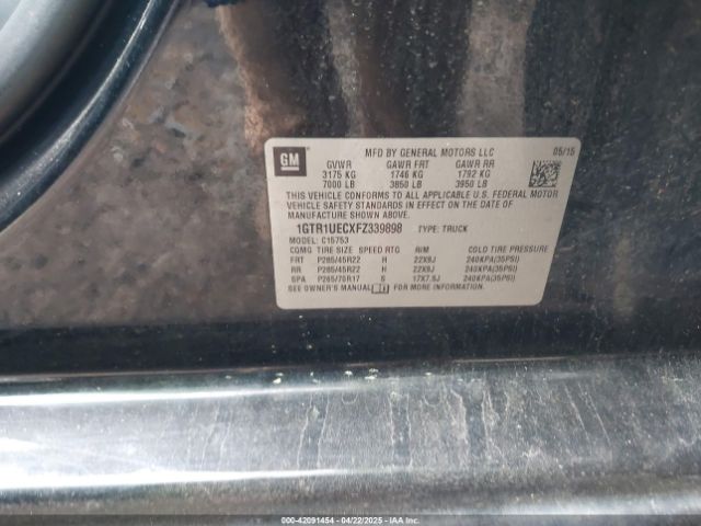 1GTR1UECXFZ339898 GMC Sierra 1500 Sle