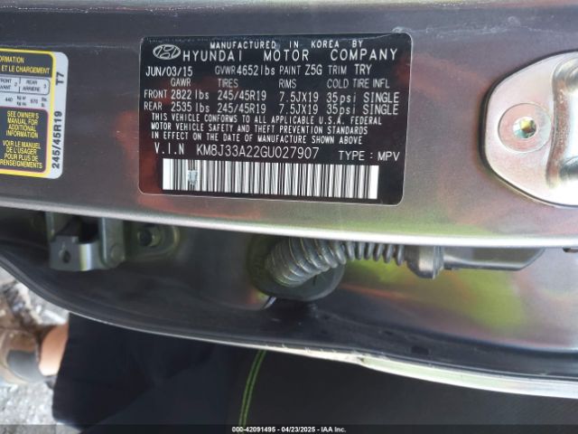 KM8J33A22GU027907 Hyundai Tucson Sport
