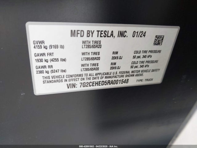 2024 TESLA CYBERTRUCK 7G2CEHED5RA001548 Photo 8