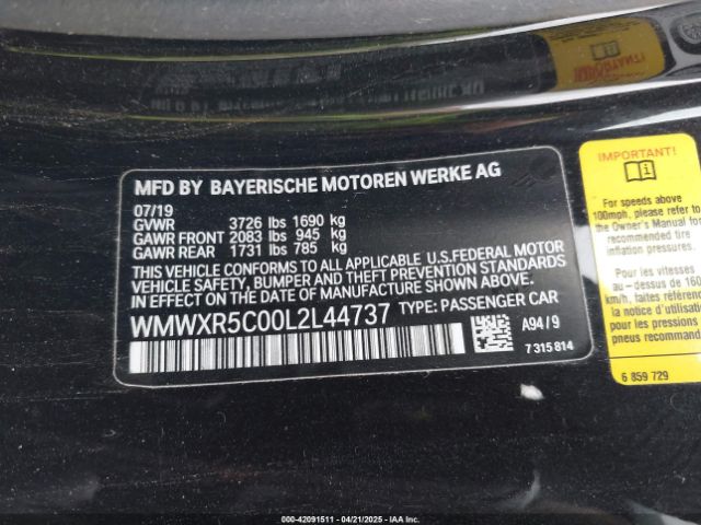 WMWXR5C00L2L44737 Mini Hardtop Cooper S