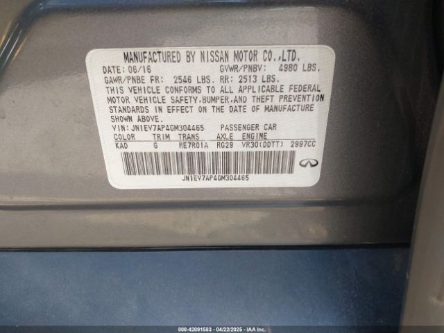JN1EV7AP4GM304465 Infiniti Q50 3.0t Premium
