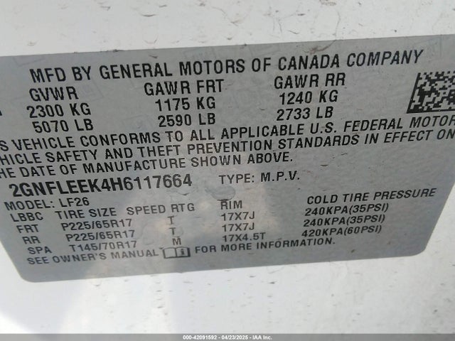 Chevrolet EQUINOX LS 2017 2GNFLEEK4H6117664 Image 9