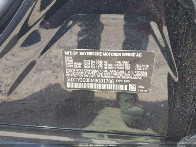 2021 BMW X3 5UXTY3C00M9G01706 Photo 8