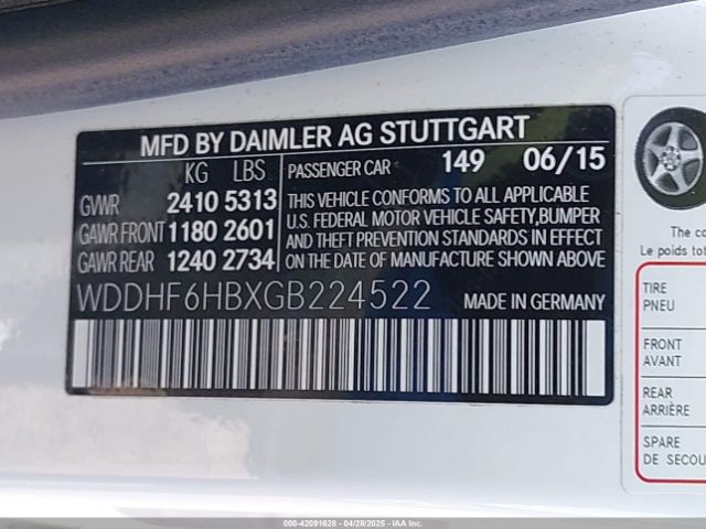 WDDHF6HBXGB224522 Mercedes-Benz E 400 4matic