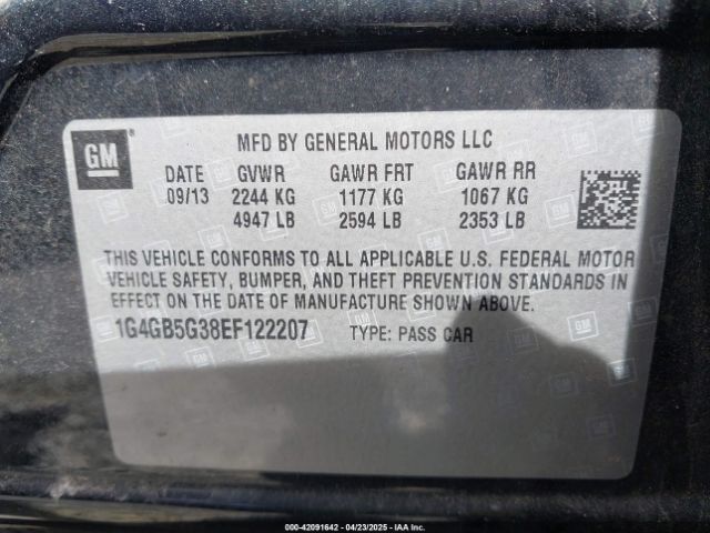 1G4GB5G38EF122207 Buick Lacrosse Leather Group