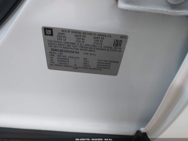 2GNFLDE33F6292164 Chevrolet Equinox Ltz