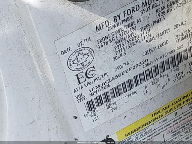 1FMJK2A56EEF29320 Ford Expedition Max Limited