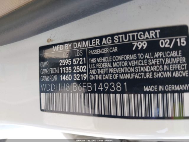 WDDHH8JB6FB149381 Mercedes-Benz E 350 4matic
