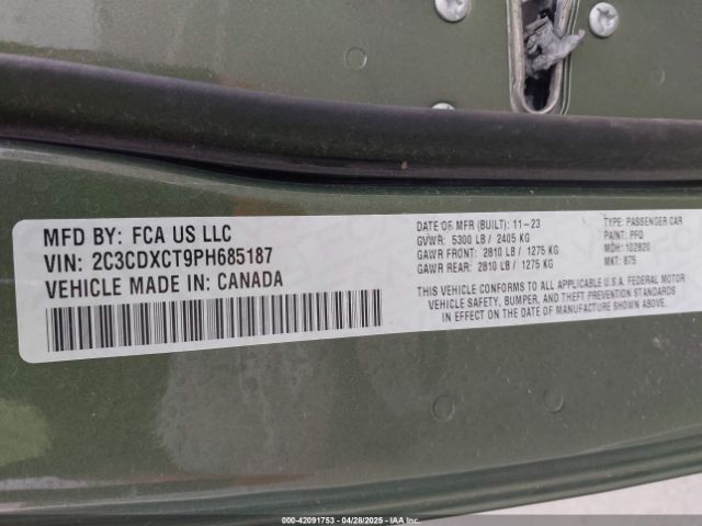 2C3CDXCT9PH685187 Dodge 2023