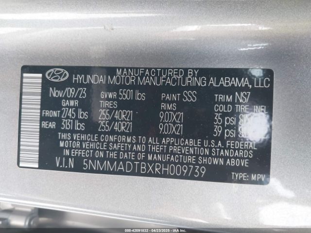 5NMMADTBXRH009739 Genesis Gv70 2.5t Awd