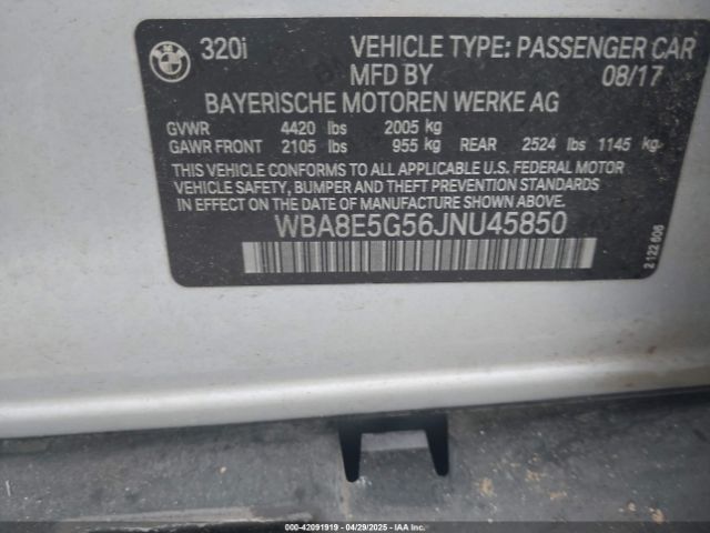 WBA8E5G56JNU45850 BMW 320i Xdrive