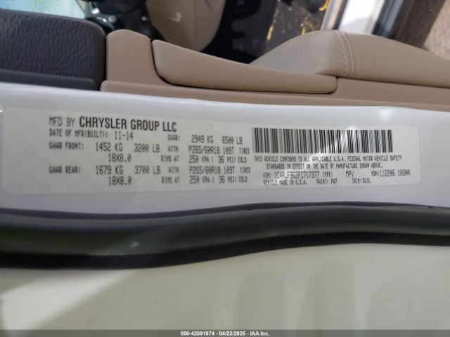 1C4RJFBG2FC717377 Jeep Grand Cherokee Limited