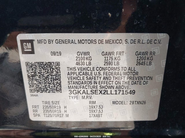 3GKALSEX2LL171549 GMC Terrain Fwd Denali