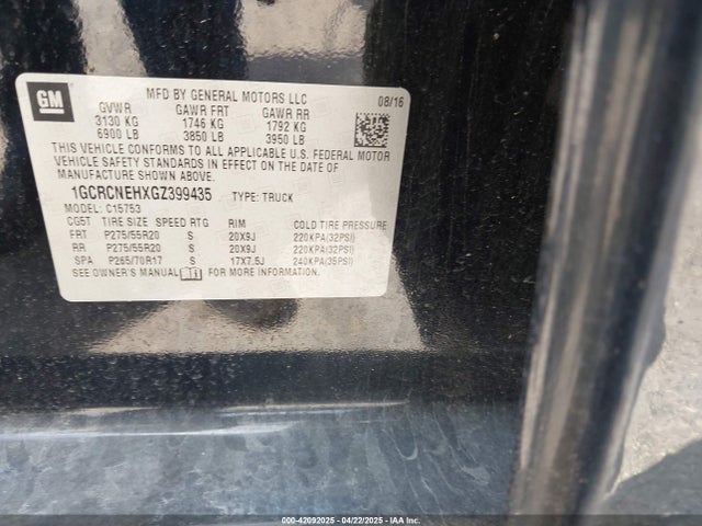 1GCRCNEHXGZ399435 Chevrolet Silverado 1500 Wt