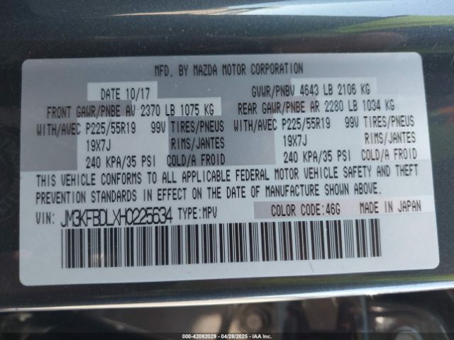JM3KFBDLXH0225634 Mazda Cx-5 Grand Select