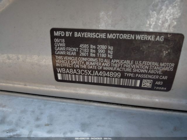 WBA8A3C5XJA494899 BMW 320i Xdrive