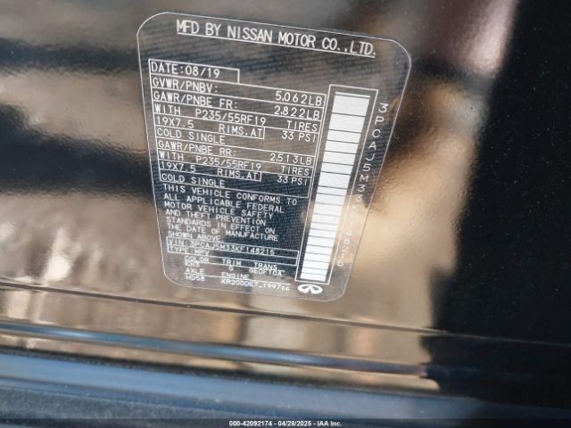 3PCAJ5M33KF148215 Infiniti Qx50 Luxe