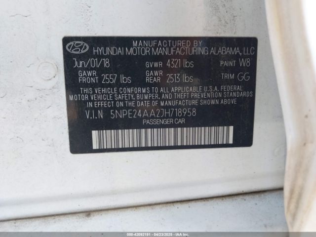 5NPE24AA2JH718958 Hyundai SONATA ECO