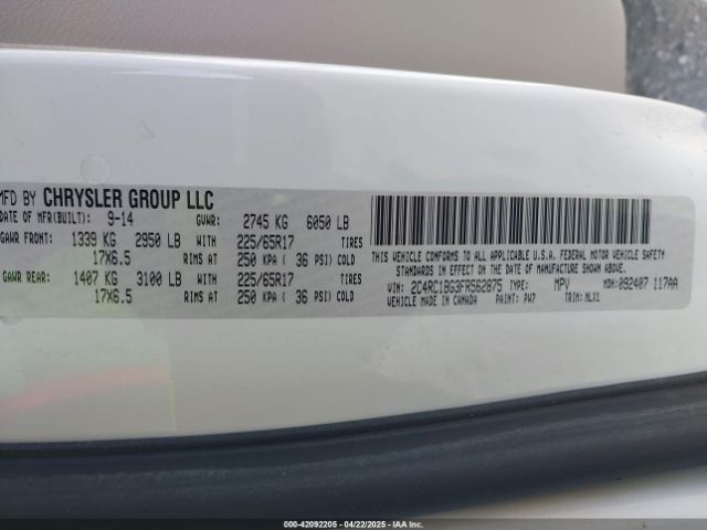 2015 CHRYSLER TOWN & COUNTRY 2C4RC1BG3FR562875 Photo 8