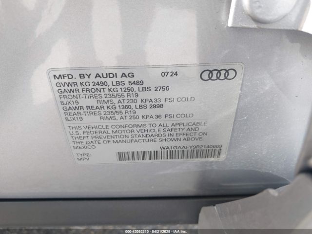2024 AUDI Q5 WA1GAAFY9R2140669 Photo 8